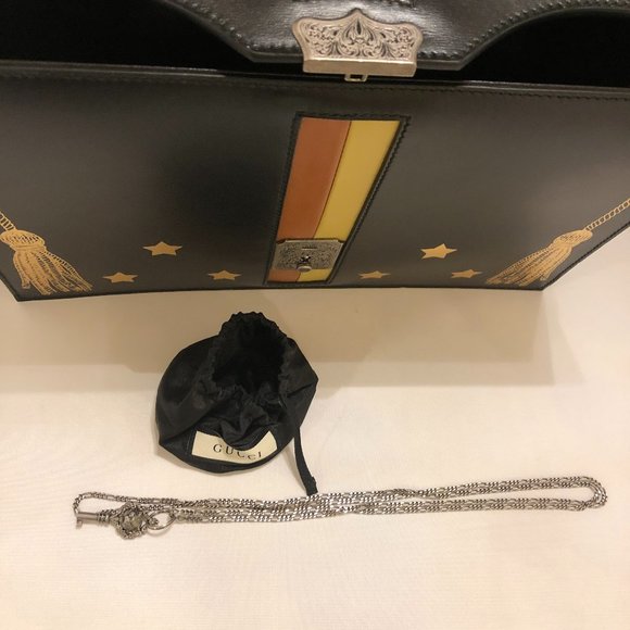 * ULTRA RARE * Gucci Hand Painted Padlock Clutch in Black - Picture 12 of 14